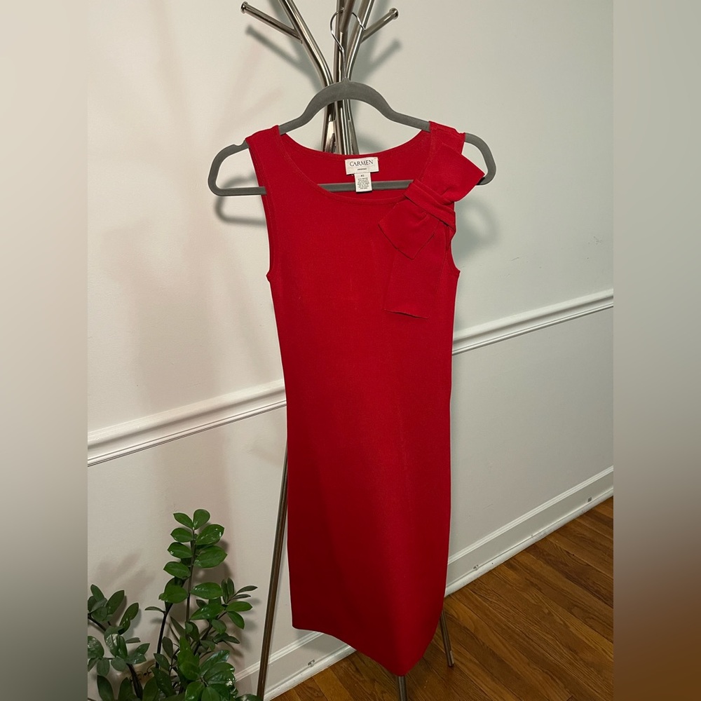 Carmen Marc Valvo Red Dress Size XS
